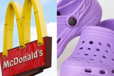McDonald’s and Crocs collaborate on new Grimace shoes