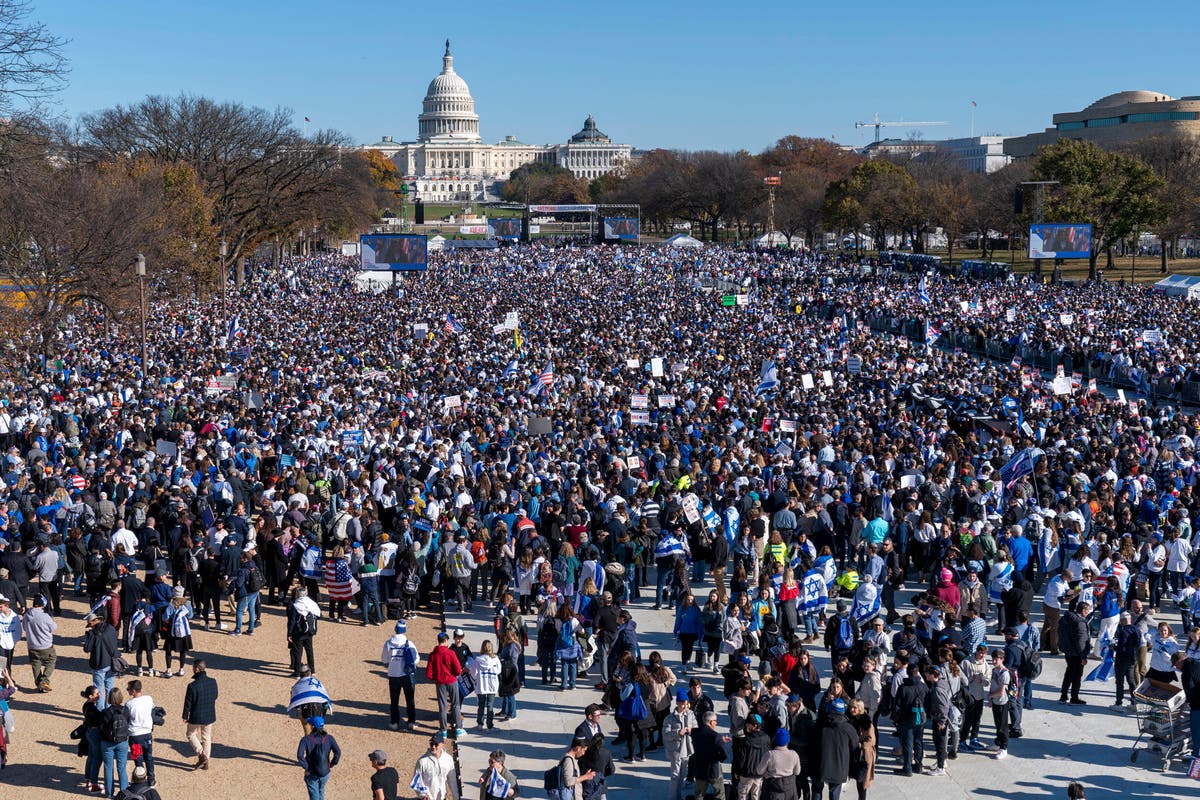 Supporters Of Israel Rally In Washington Under Heavy Security Crying Never Again The 