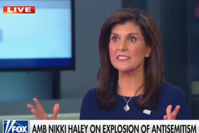 <p>Nikki Haley appears on Fox News on Tuesday 14 Nov, 2023</p>