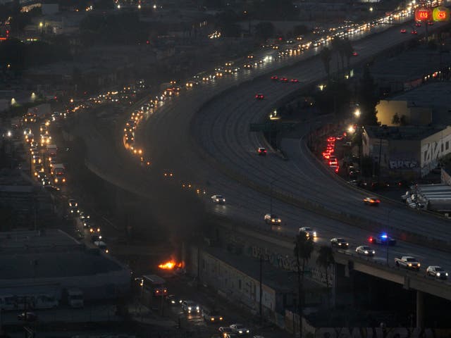 Freeway Fire Los Angeles