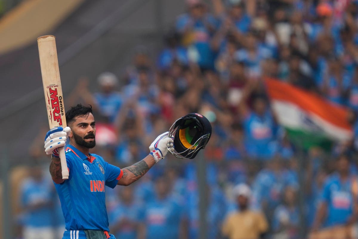 Virat Kohli hits record century as India post huge score in semi-final ...