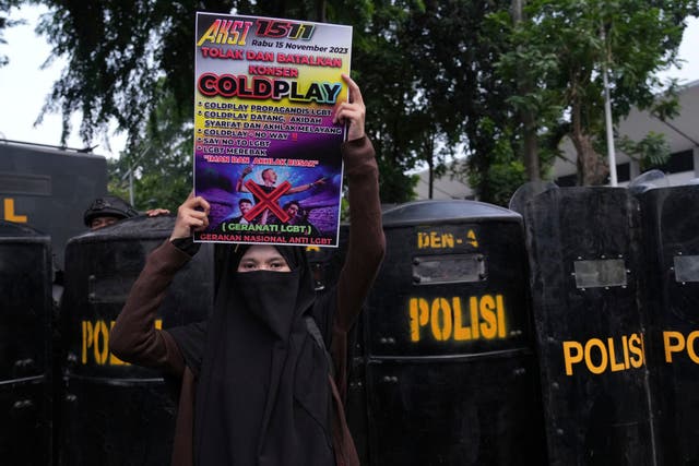 Indonesia Protest Coldplay Concert