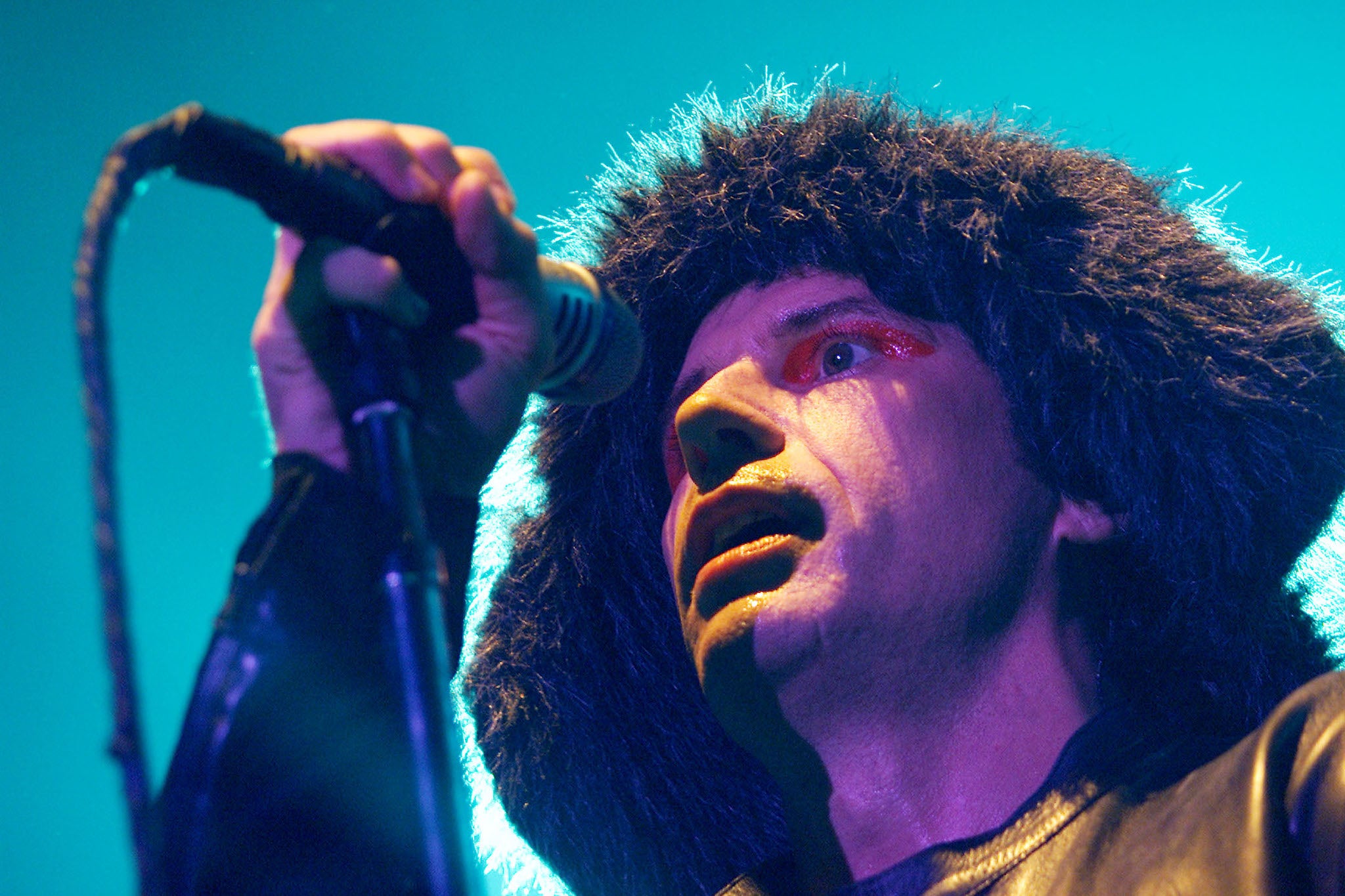 The Cult (Ian Astbury) performs at the Roseland Ballroom in New York City in 2001