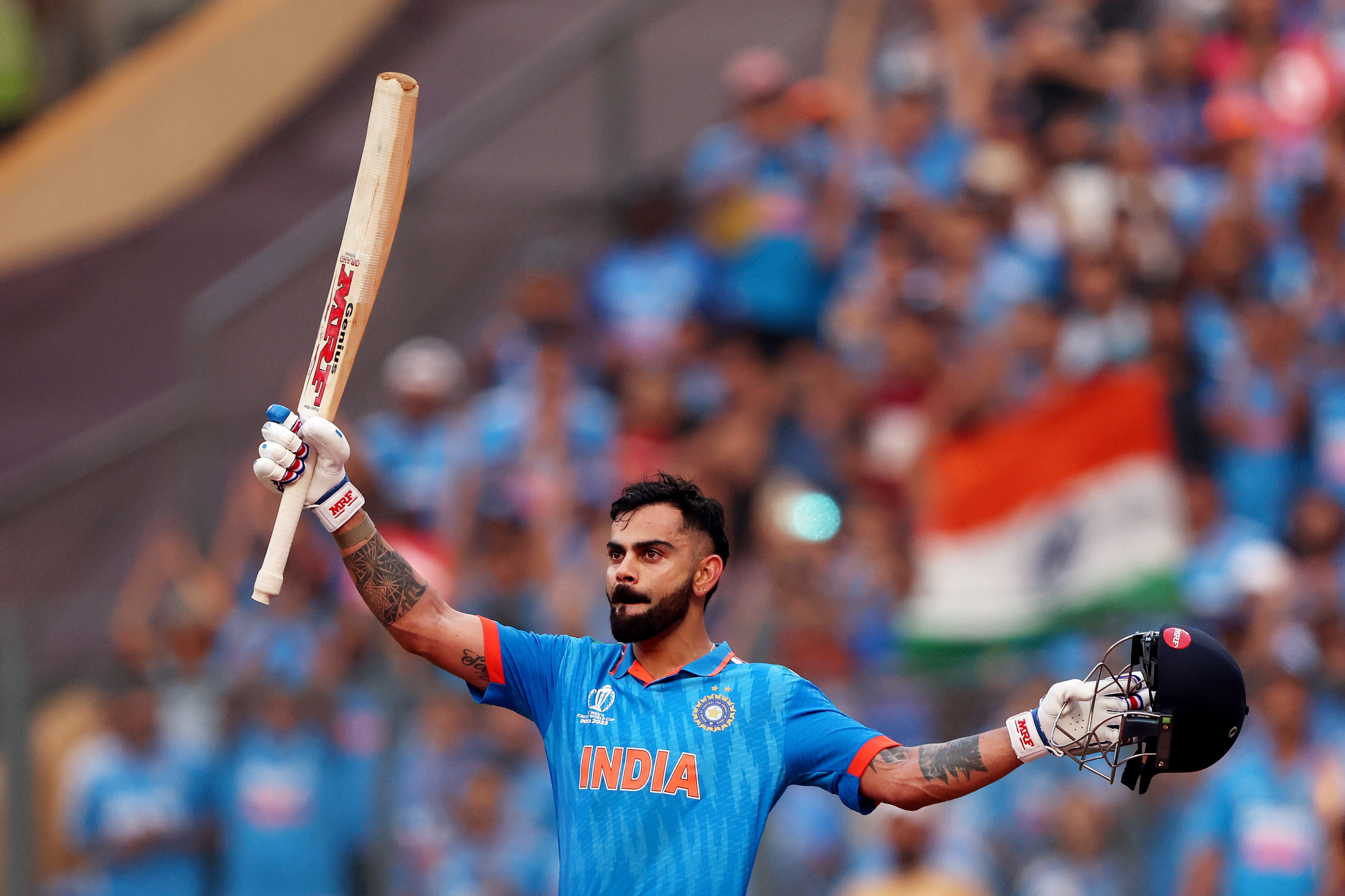 Virat Kohli’s hundred helped India to a sizeable total