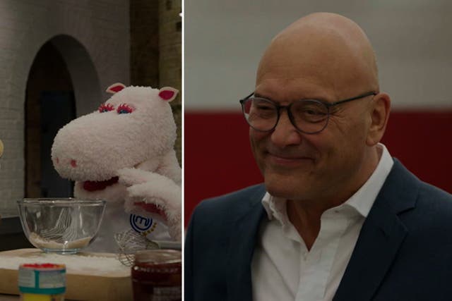 <p>Rainbow’s Zippy and George take over MasterChef for Children In Need as amused Greg Wallace watches on.</p>
