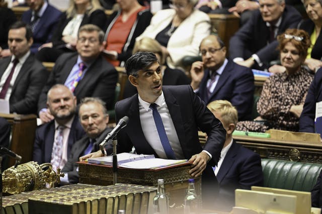 Rishi Sunak is under pressure from the Tory party over his stalled flagship plan to ‘stop the boats’ (Jessica Taylor/PA)