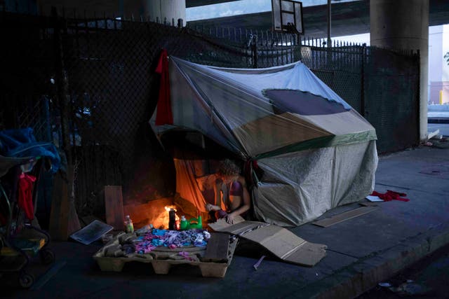 Freeway Fire Los Angeles Homelessness
