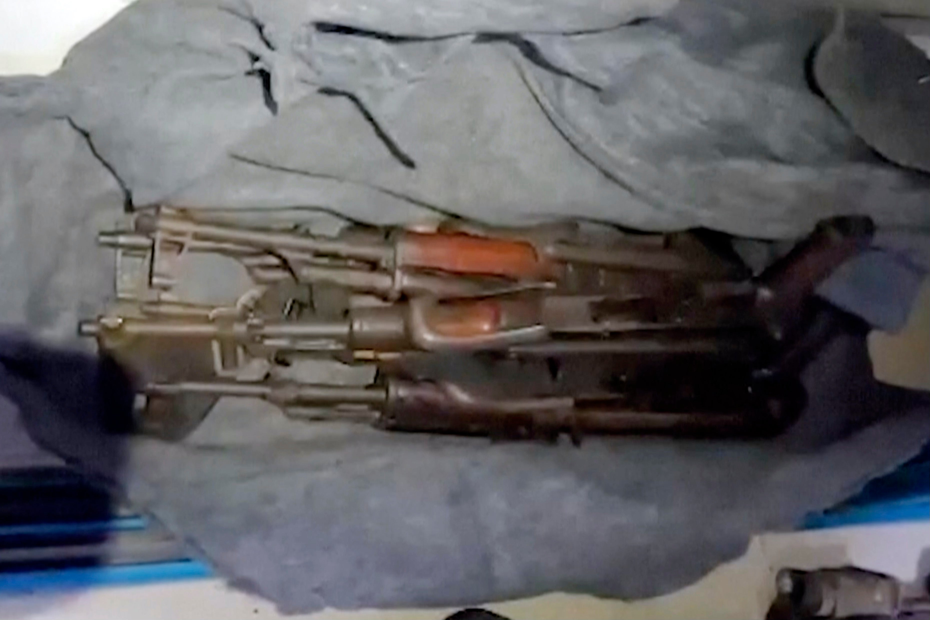 A cache of weapons the IDF says were found in a closet at the MRI center at al-Shifa hospital in Gaza City