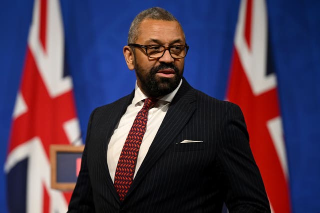 <p>Home Secretary James Cleverly defended the Rwanda policy (Leon Neal/PA)</p>
