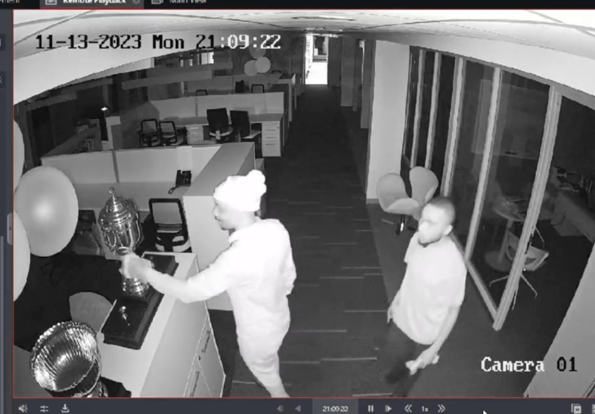 The moment a South African burglar touched the Rugby World Cup &ndash; and chose not to steal it