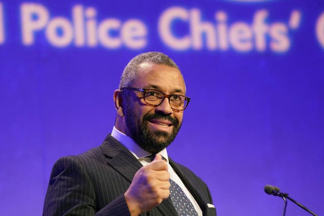 New Home Secretary James Cleverly sparked a conciliatory tone with police chiefs after stressing he did not want a relationship of conflict with the service (Stefan Rousseau/PA)