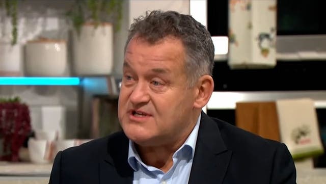 <p>Paul Burrell turns away as The Crown Diana death scene shown during live interview: ‘I can’t watch it’.</p>