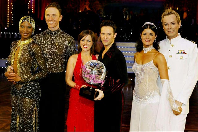 <p>From L-R: ‘Strictly Come Dancing’ runners-up Denise Lewis and Ian Waite, winners Jill Halfpenny and Darren Bennet, and finalists Erin Boag and Julian Clary at the Blackpool Tower Ballroom in 2004</p>