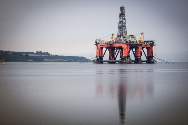 An oil rig in the Cromarty Firth, Invergordon (Jane Barlow/PA)