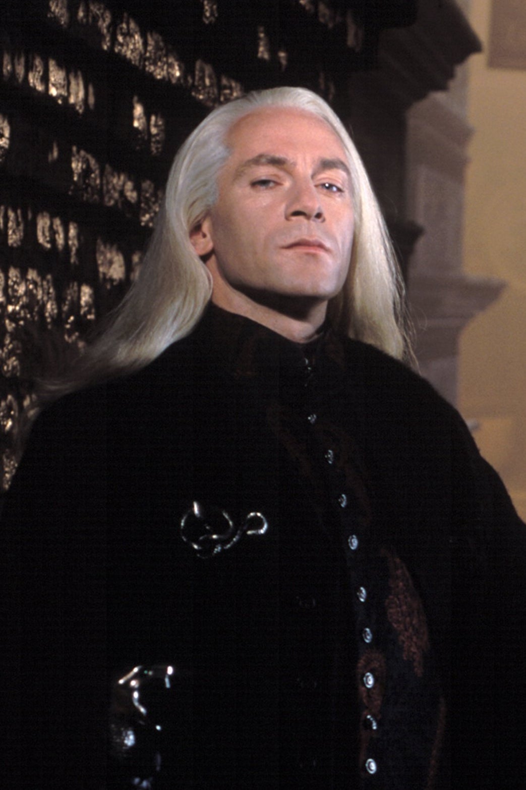 Dastardly: Isaacs as the silky-haired Lucius Malfoy in ‘Harry Potter and the Chamber of Secrets’