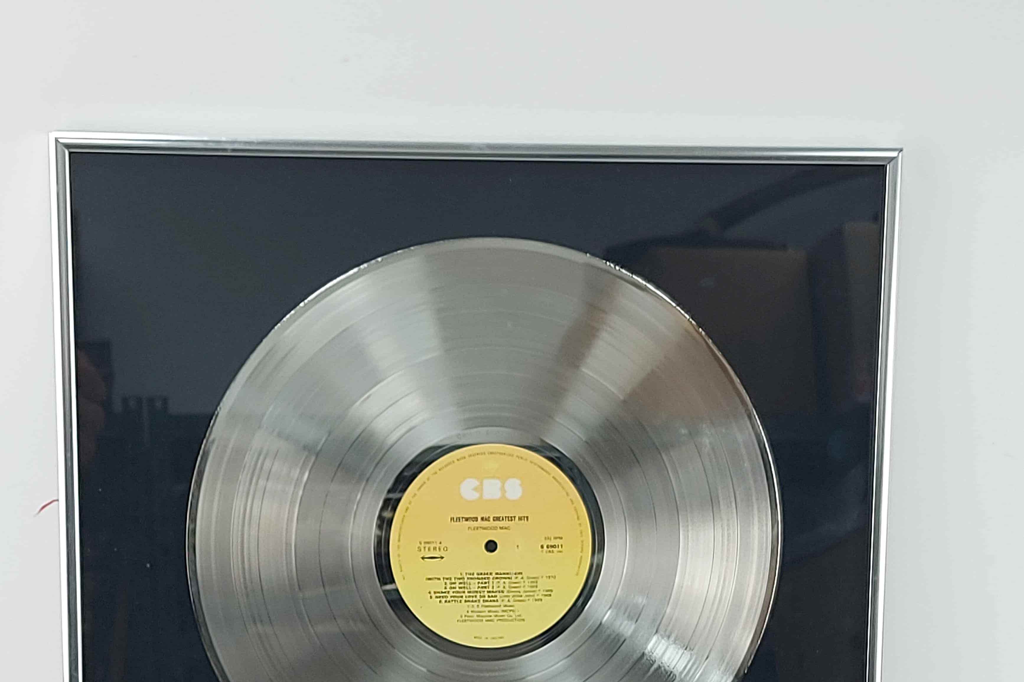 A platinum disc for sales in excess of one million for Fleetwood Mac’s Greatest Hits is one of hundreds of items set to go under the hammer (Hansons Kent/PA)