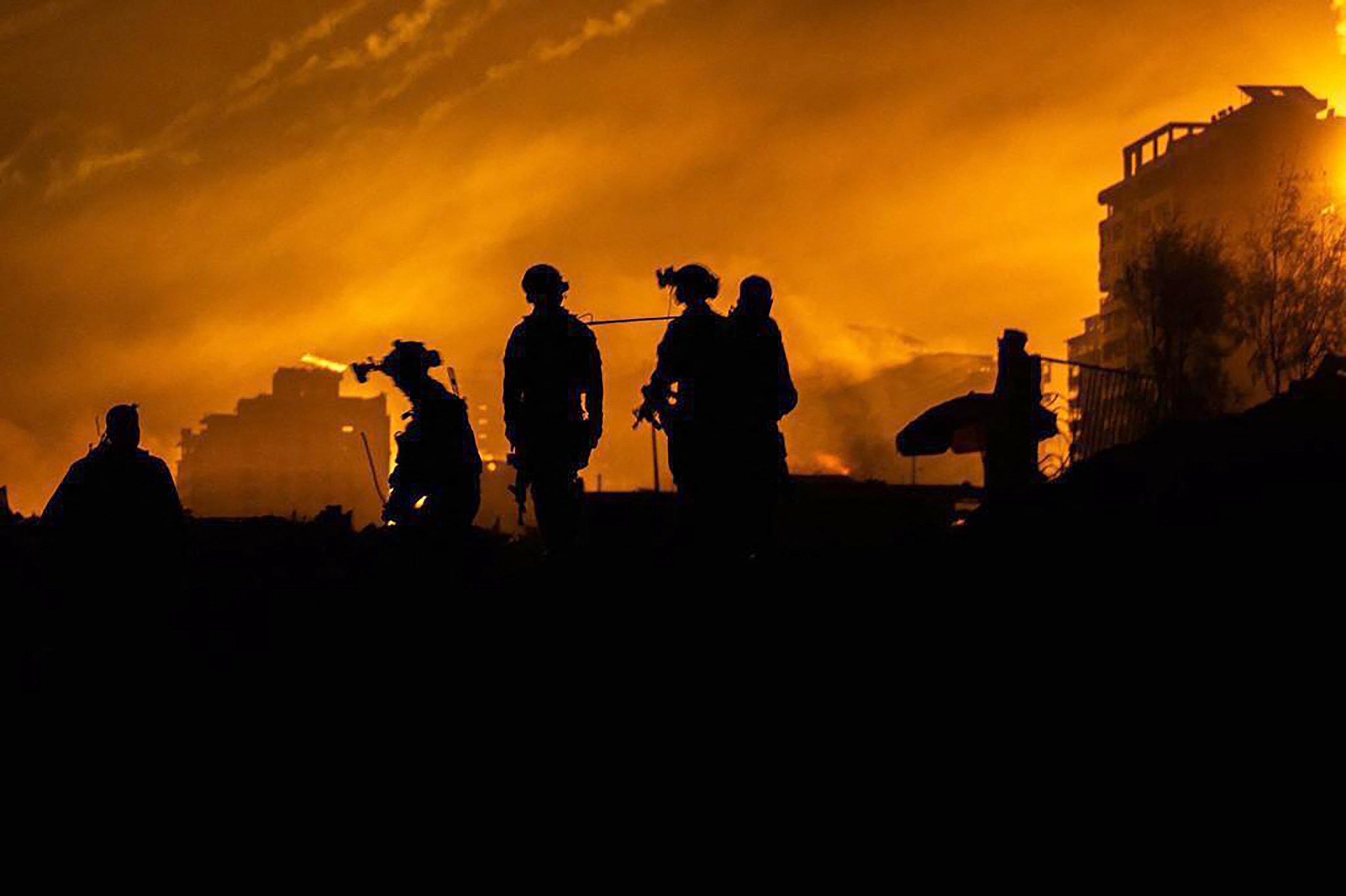 Israeli troops during a military operation in the northern Gaza Strip