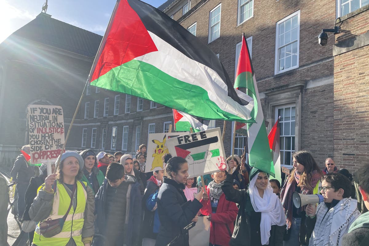 Children on school strike hand in petition calling for Gaza ceasefire ...