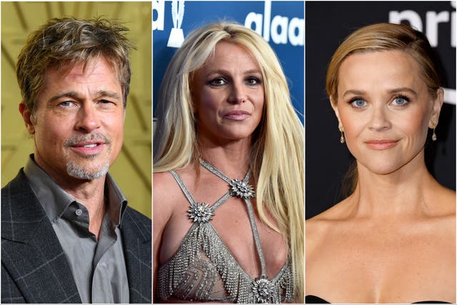 <p>Brad Pitt, Britney Spears and Reese Witherspoon</p>