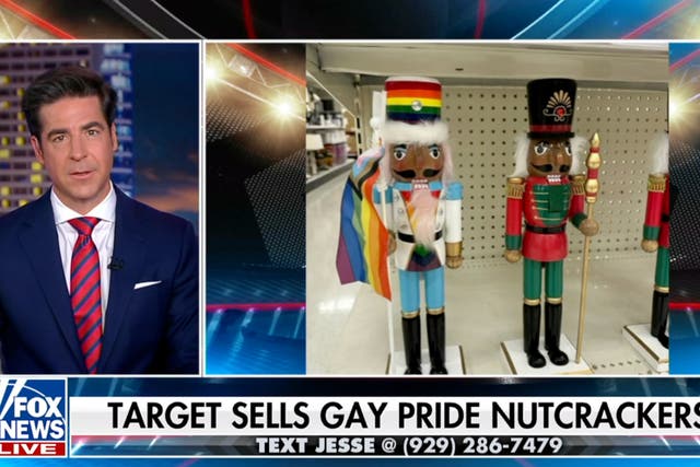 <p>On his Fox News programme on 16 November, Jesse Watters mocked Target for selling inclusive versions of Santa </p>