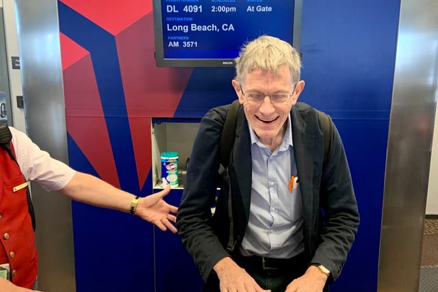 <p>Dream trip: Completing the necessary details so Delta could pay me $600 for travelling on a later flight to Long Beach</p>
