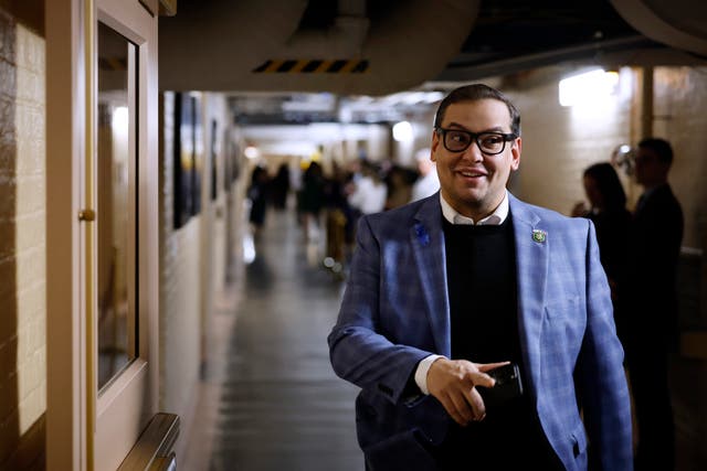 <p>Botox-loving George Santos walks the halls of Congress </p>