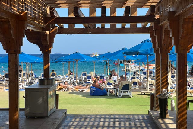 <p>Space available: A beach bar in Naama Bay, Sharm El Sheikh</p>