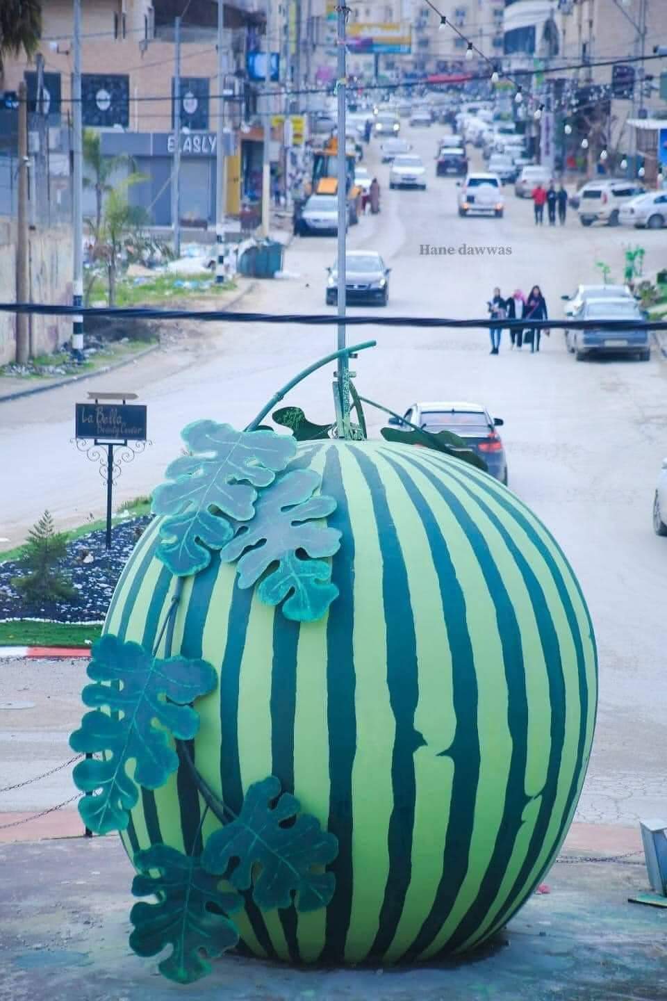 The watermelon monument in Jenin symbolised the region’s agricultural richness