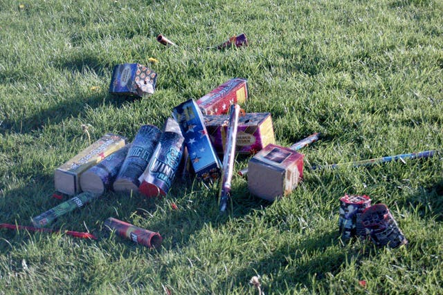 Discarded fireworks in a park in Niddrie after Bonfire night violence (Lauren Gilmour/PA Wire).
