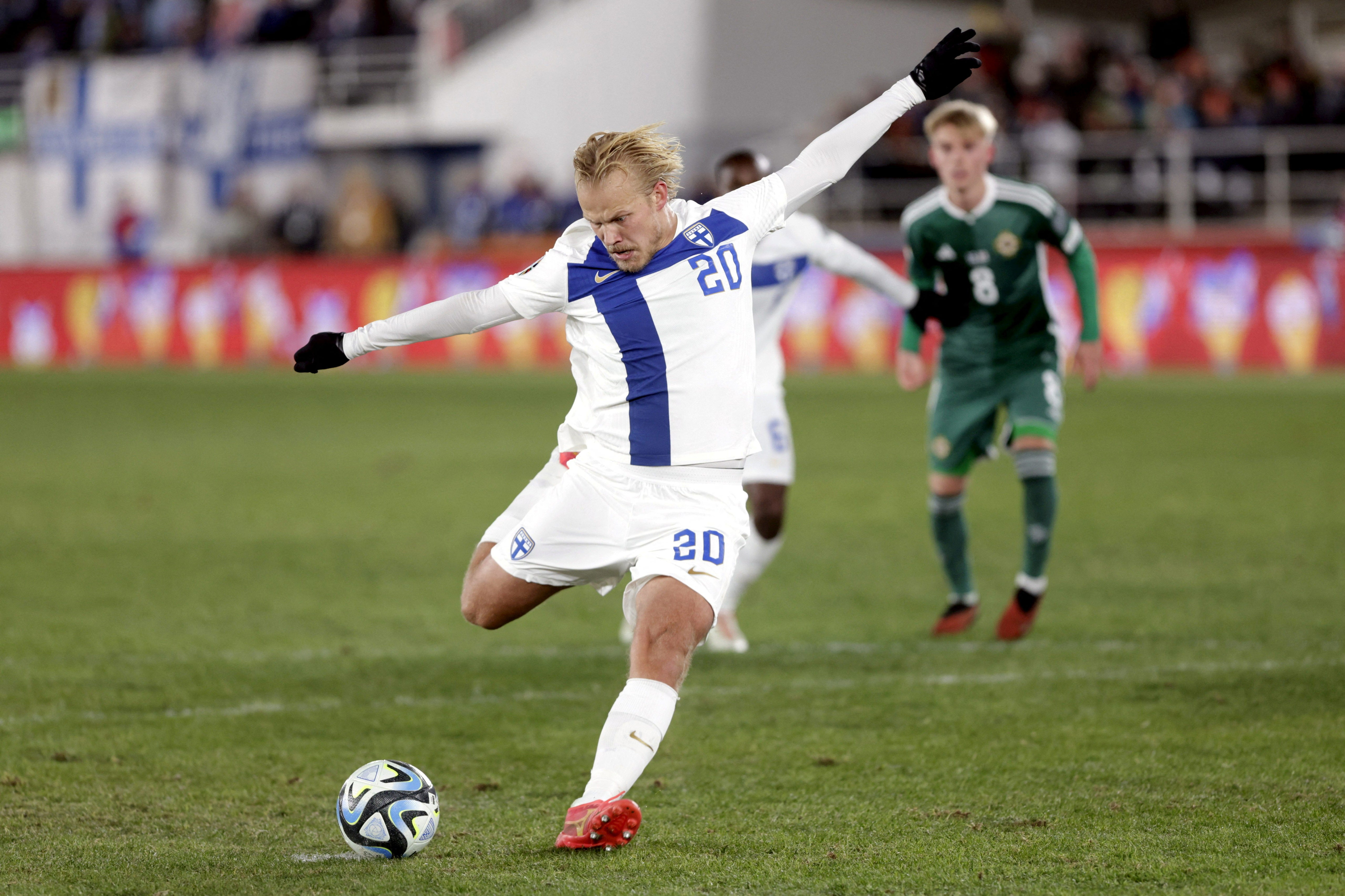 Joel Pohjanpalo slotted home a penalty to kick start Finland’s great night