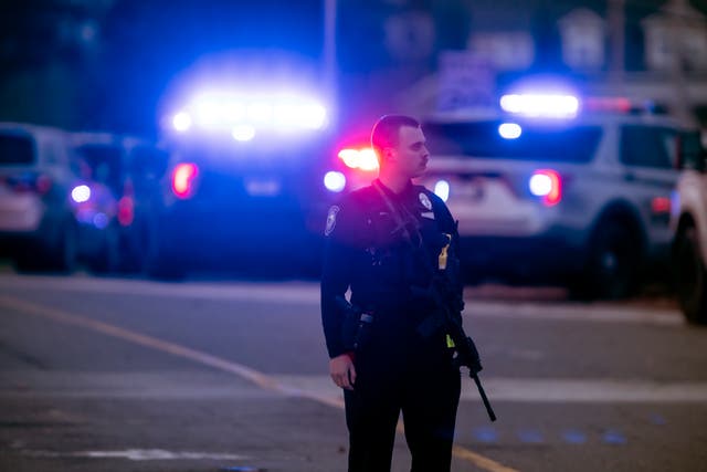<p>Police work at the scene of a shooting at New Hampshire Hospital</p>