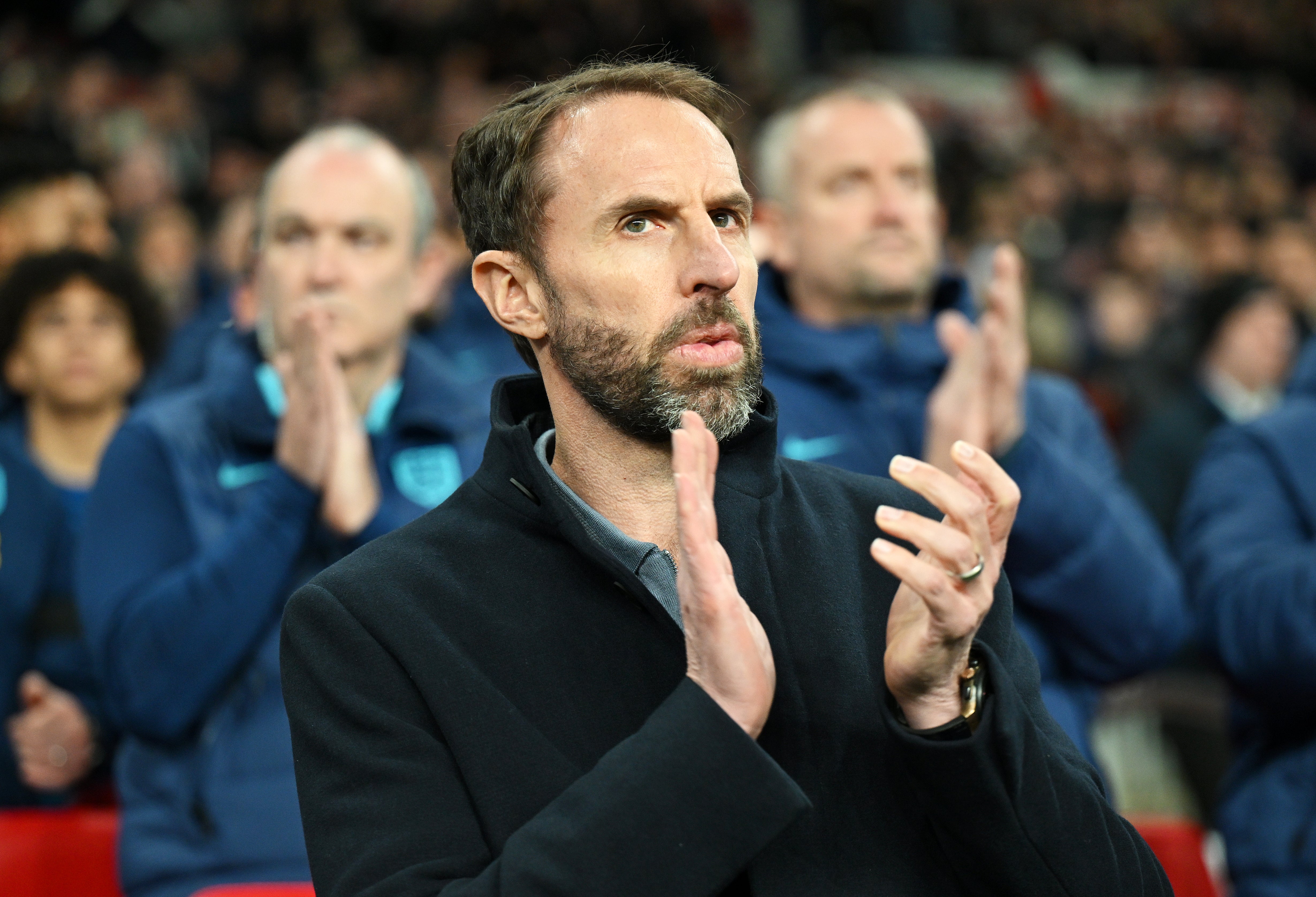 Gareth Southgate on the sidelines for England’s win over Malta