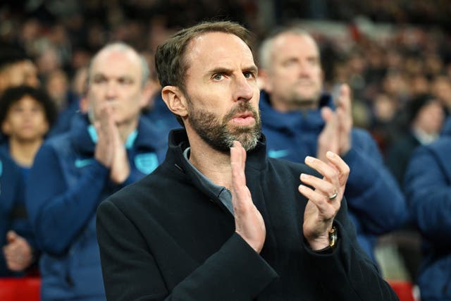 <p>Gareth Southgate on the sidelines for England’s win over Malta</p>