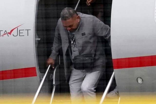 Luis Manuel Diaz, father of Liverpool player Luis Diaz, arrives at John Lennon Airport (Martin Rickett/PA)
