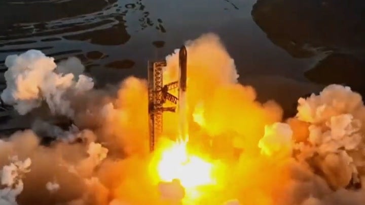 <p>SpaceX Starship launch makes history as world’s most powerful rocket blasts off.</p>