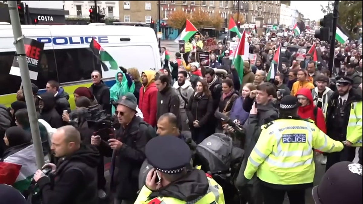 Watch: Pro-Palestinian protesters chant outside Keir Starmer’s Camden office