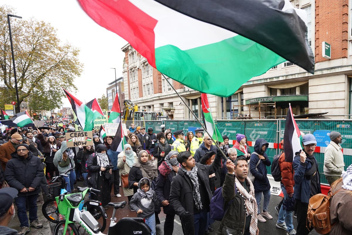 Pro-Palestine protesters target Sir Keir Starmer&rsquo;s office as 100 events take place across UK