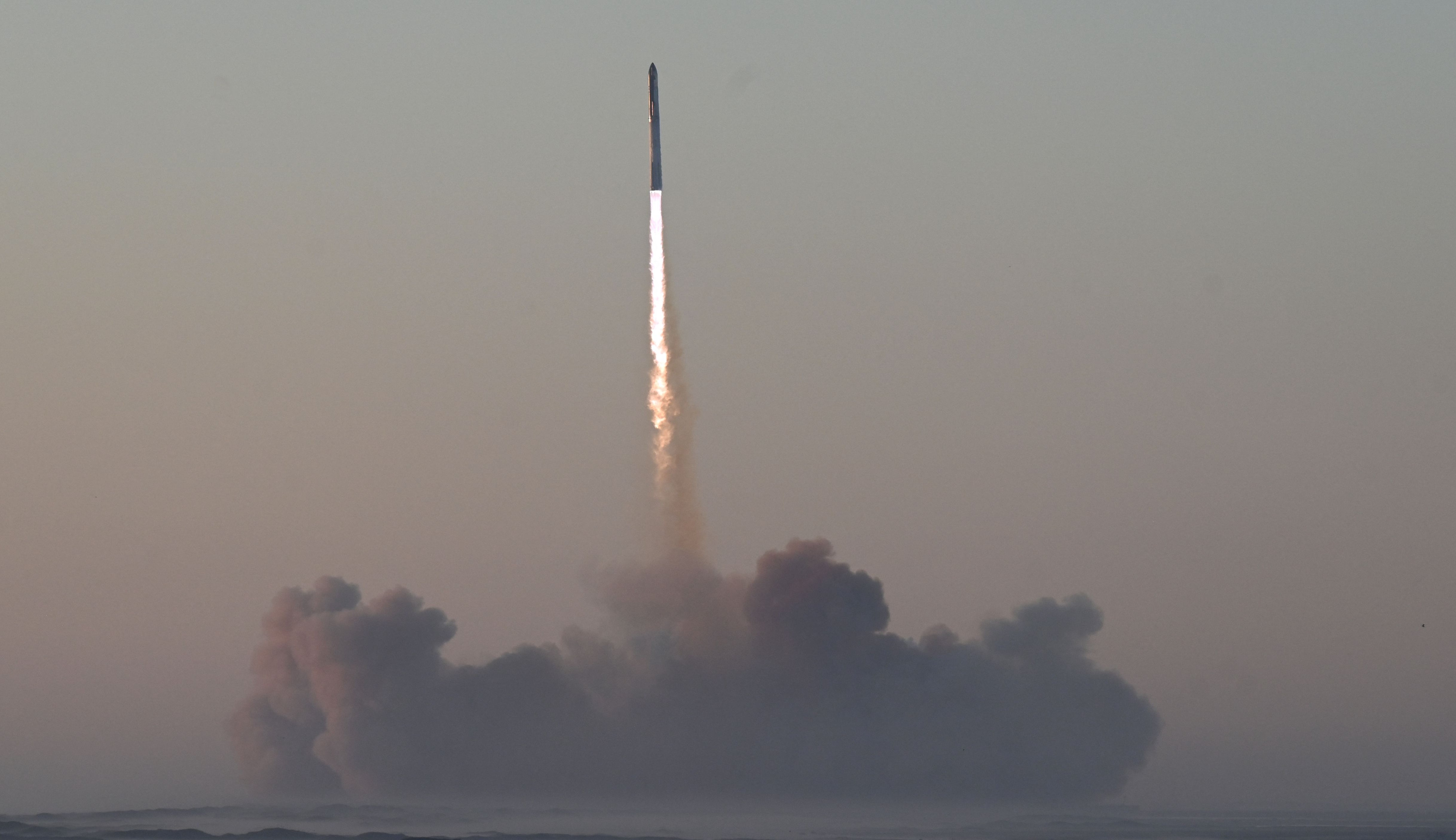 SpaceX’s Starship rocket launches from Starbase during its second test flight in Boca Chica, Texas