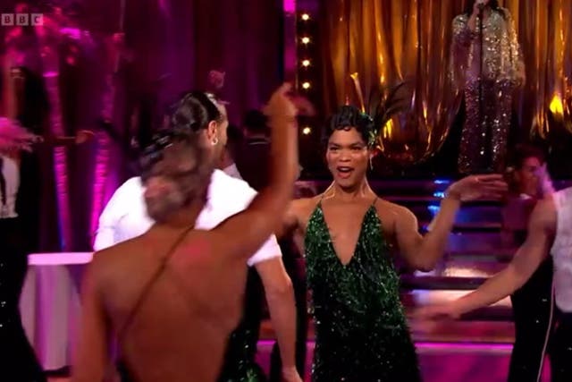 <p>Strictly’s Johannes Radebe wows Blackpool in dazzling green jumpsuit in show opener.</p>