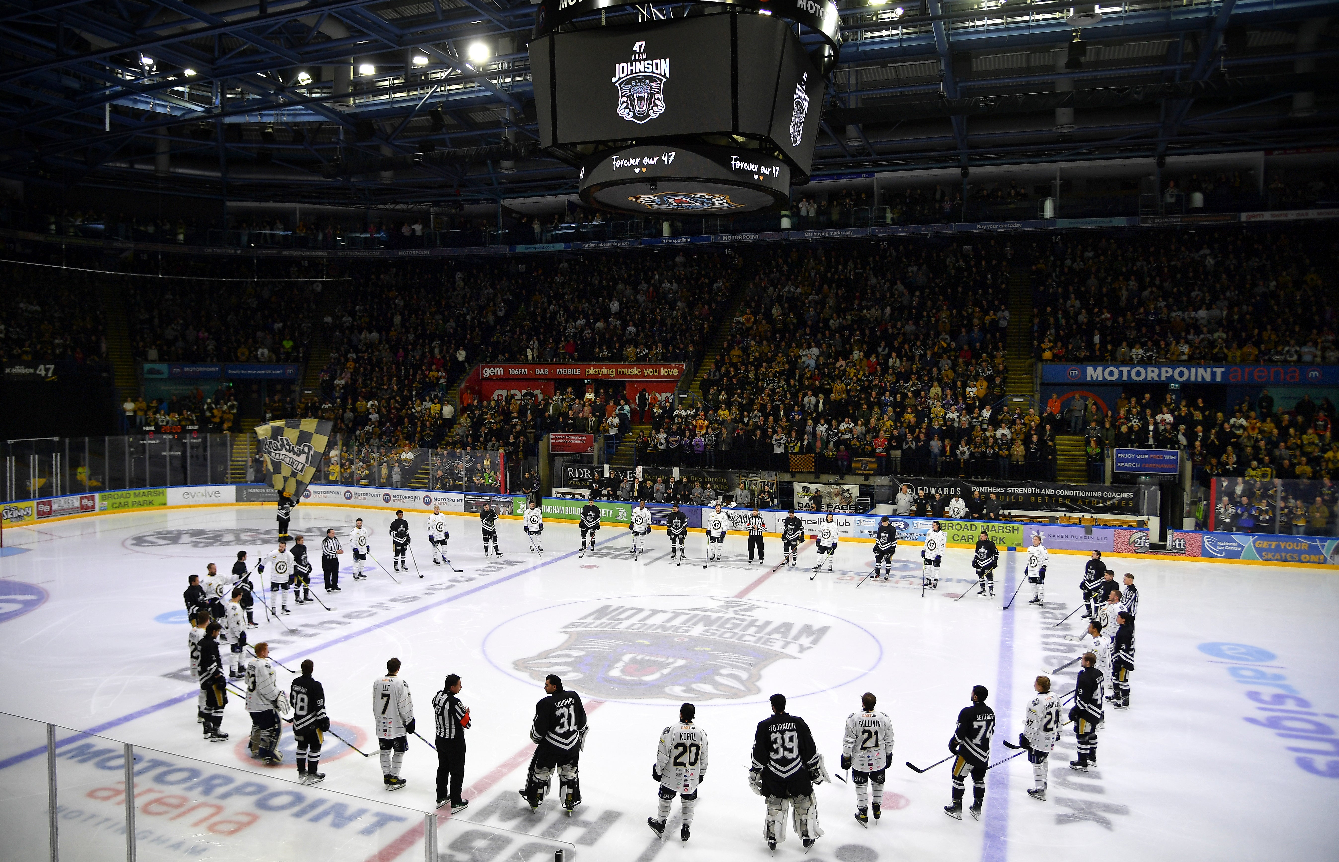 A memorial game was held three weeks after Adam Johnson, 29, suffered a fatal cut to his neck during a game against Sheffield Steelers