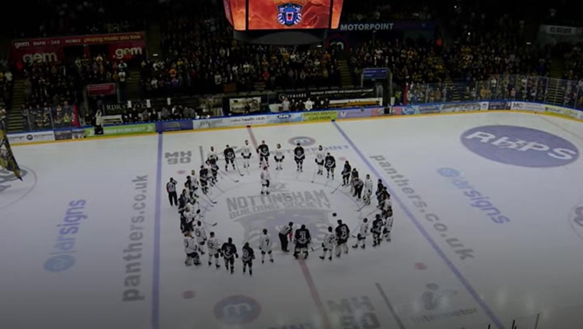 Watch: Adam Johnson’s team-mates and fans chant his name in special tribute to former ice hockey star