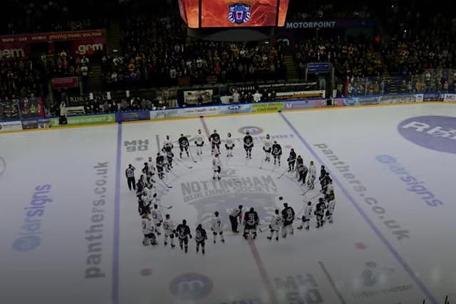 <p>Adam Johnson’s team-mates and fans pay tribute to former ice hockey star.</p>