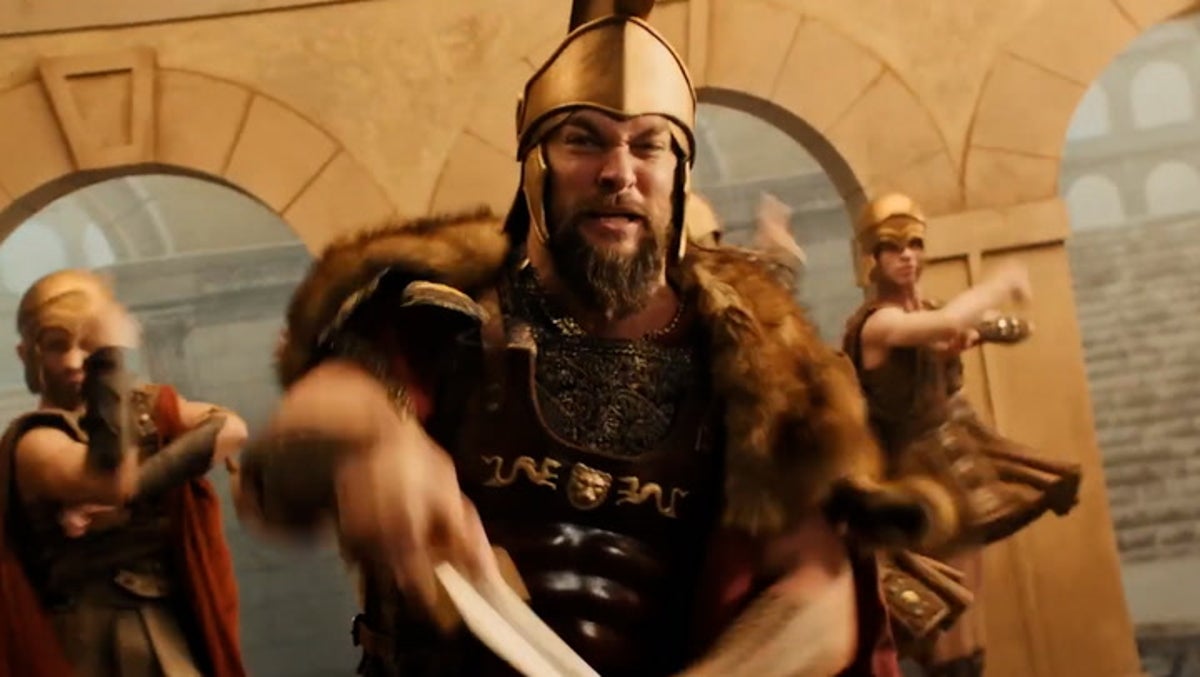 Jason Momoa spoofs Roman Empire TikTok trend in full gladiator armour on Saturday Night Live