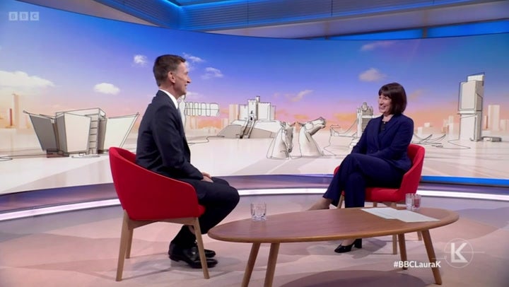 <p>Awkward moment Jeremy Hunt and Rachel Reeves asked what they like about one another</p>