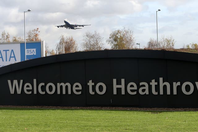 Heathrow Airport said strong wind had caused ‘minor changes’ to flight schedules (PA)