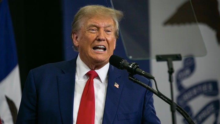 <p>Watch bizarre moment Trump falsely claims wind turbines power his TV.</p>