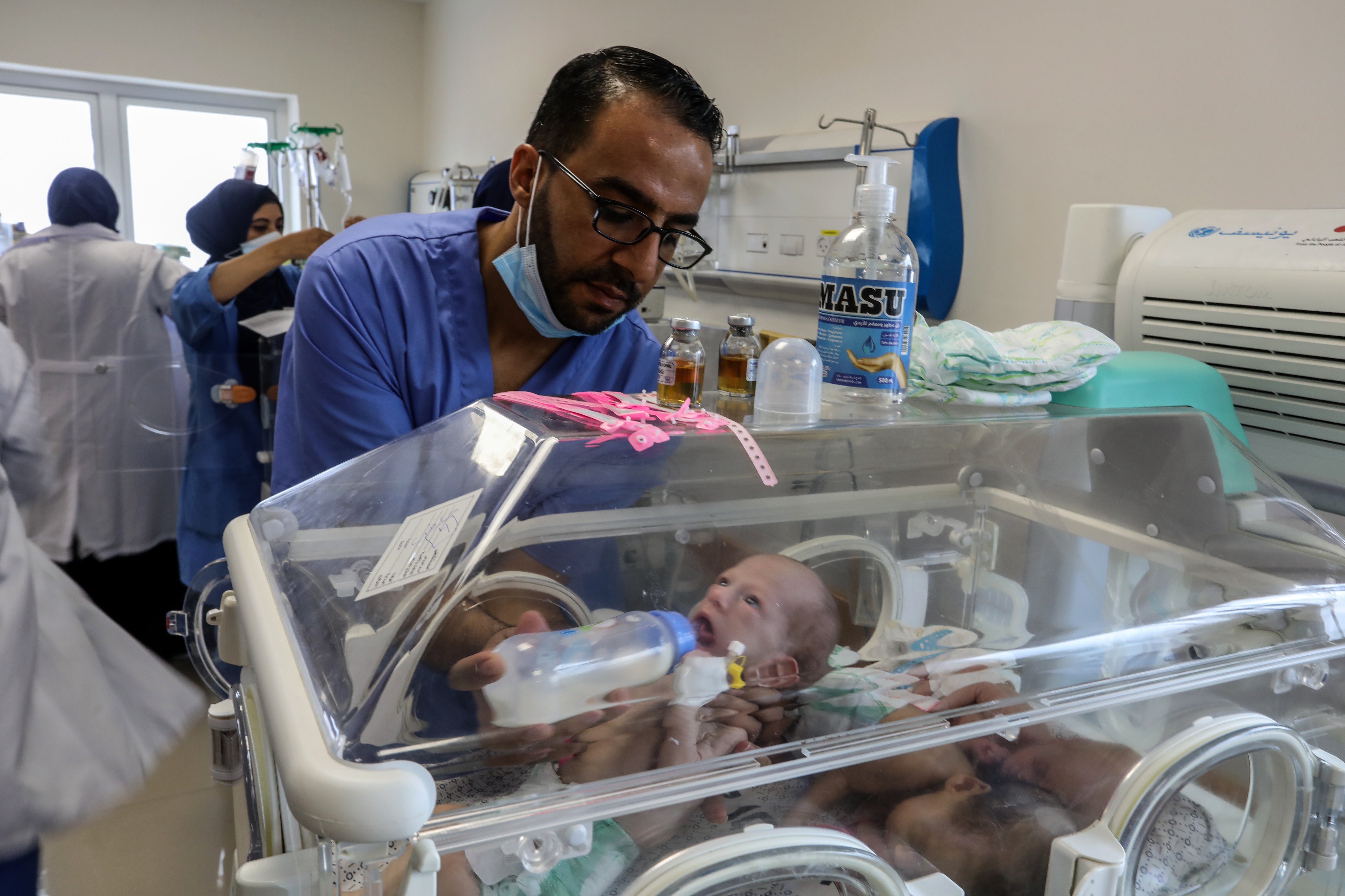 The premature babies were transferred to the United Arab Emirates Hospital in Rafah