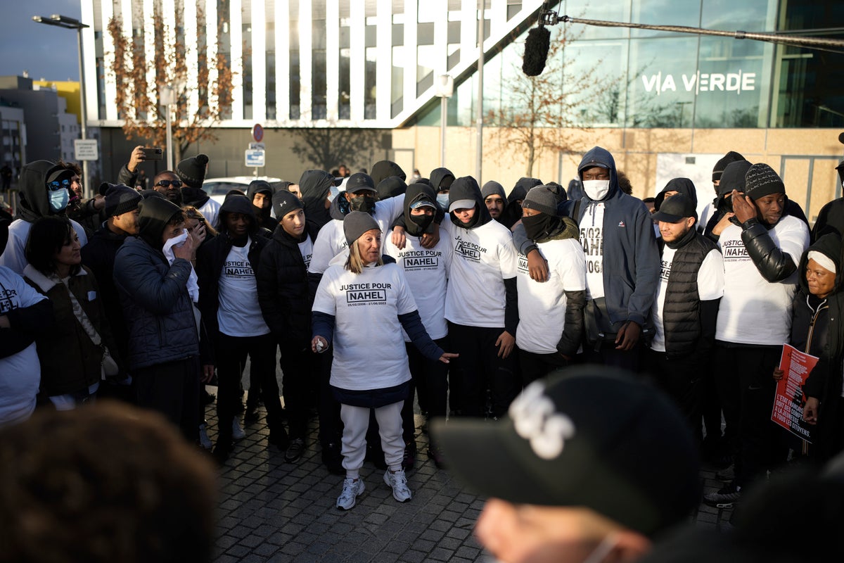 Mother of teen killed during a traffic stop in France leads a protest ...