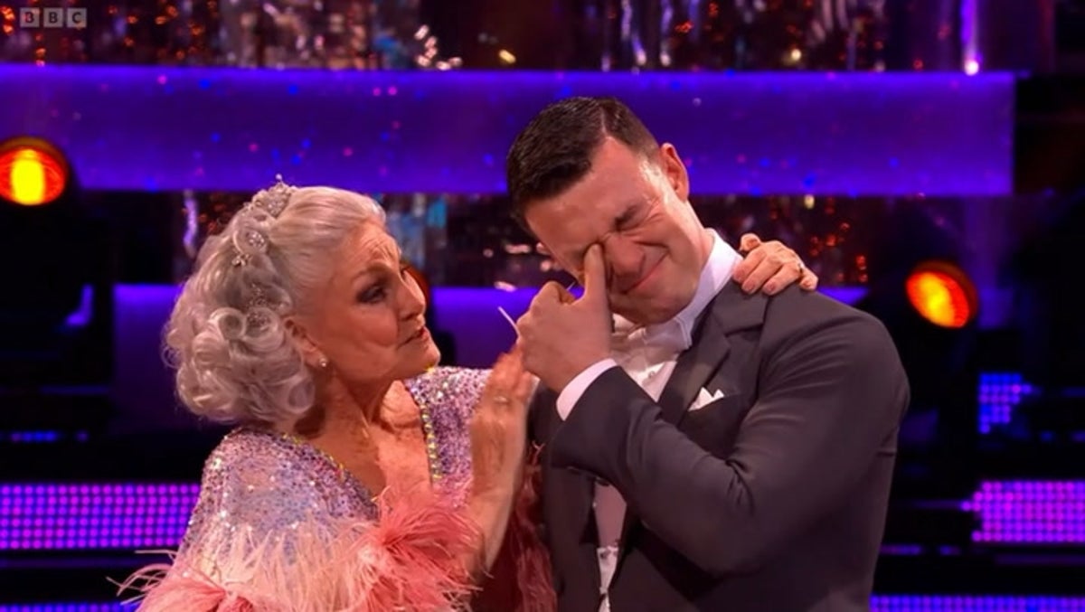 Strictly’s Angela Rippon makes Kai Widdrington cry as she exits competition