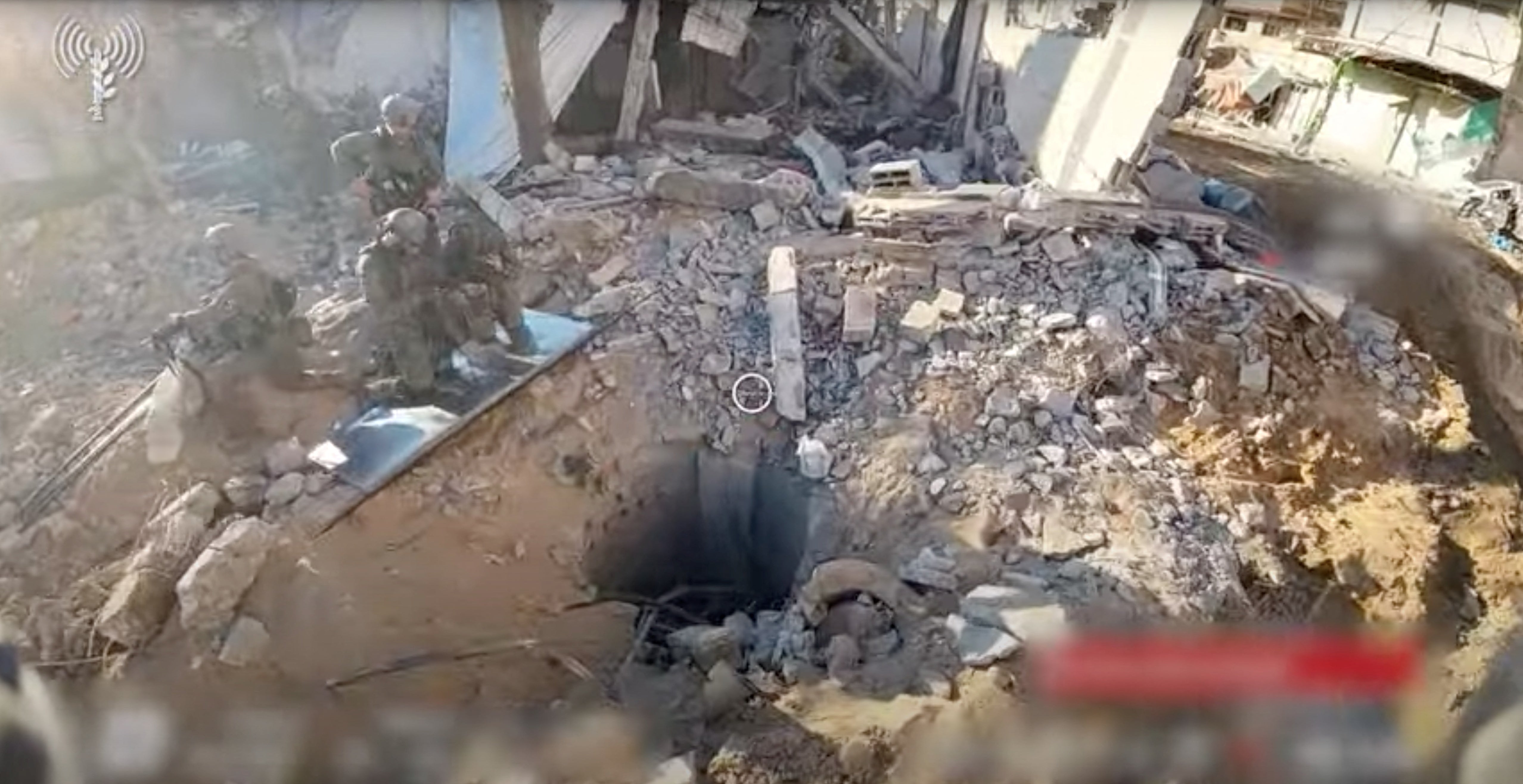 An opening to a tunnel that, according to Israel's military, was used by Palestinian militants under Al Shifa hospital
